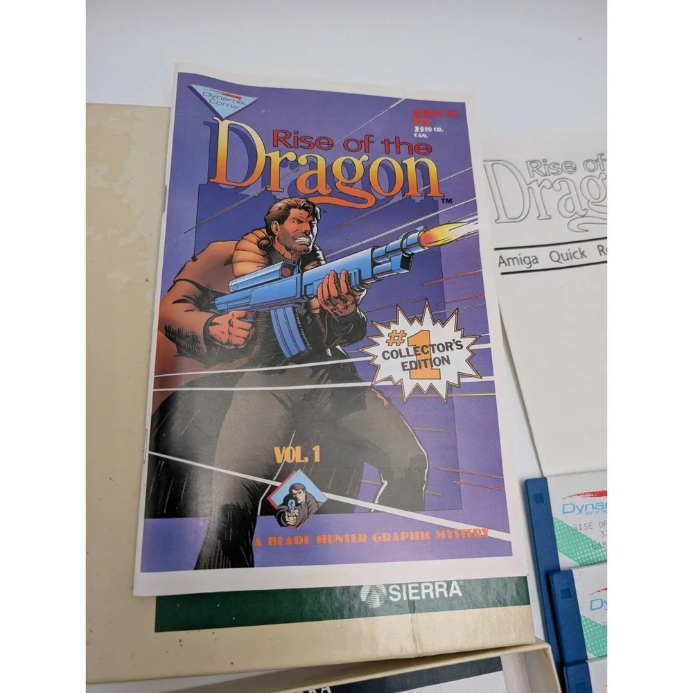 Rise of the Dragon‎ Amiga Version 10 Floppy Sierra Dynamix Adventure Game